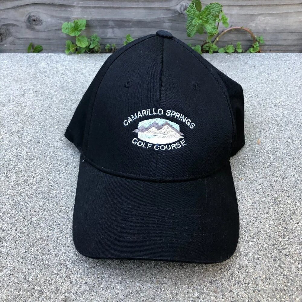 VTG AUTHENTIC HEADWEAR Camarillo Springs Golf Course Hat Men's L/XL Black